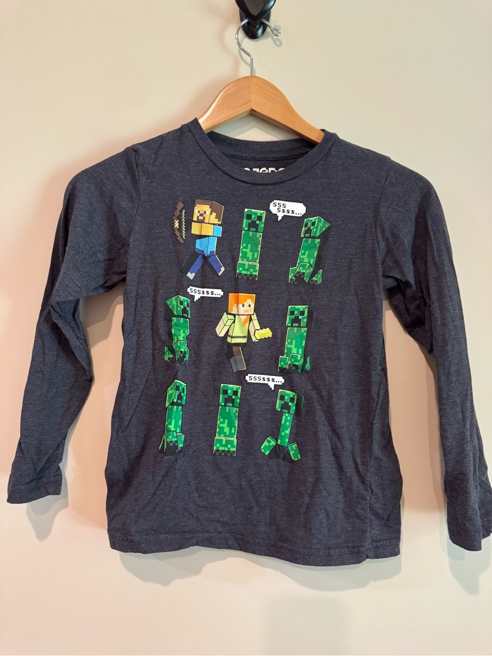 Kids' Short Sleeve Creeper Graphic Tee - Charcoal/Green